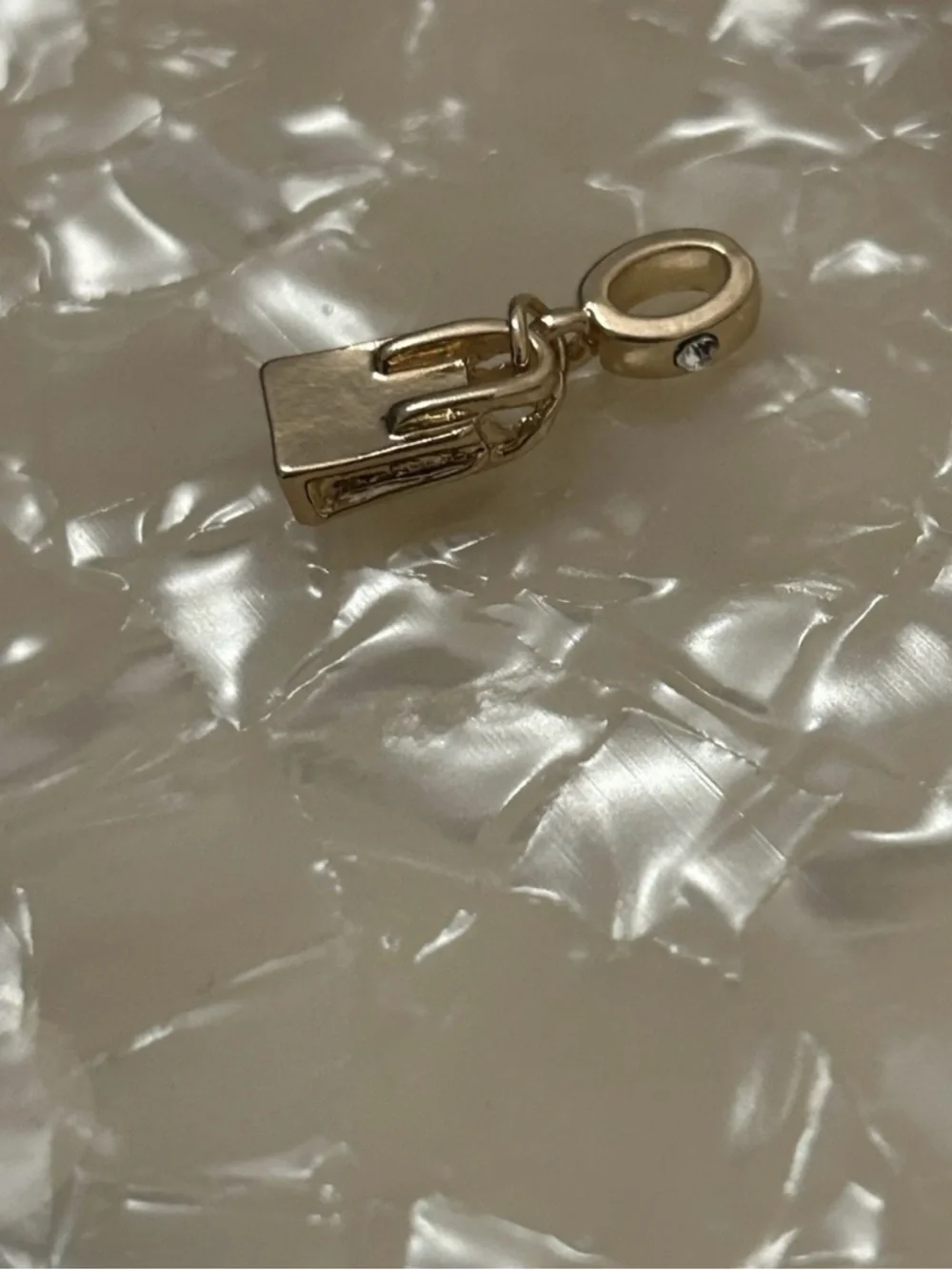 Effy Gold Charm Pendant with Clear Crystal Accent New - Picture 4 of 4